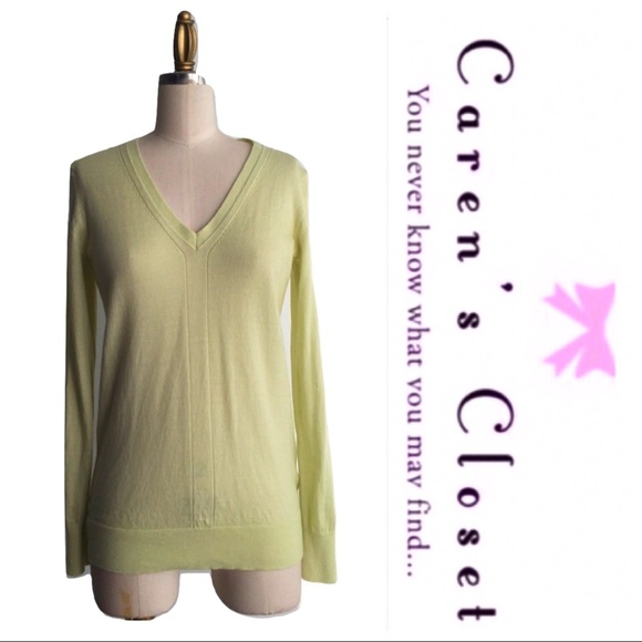 NWT Banana Republic Chartreuse Merino Wool Sweater - Picture 2 of 4